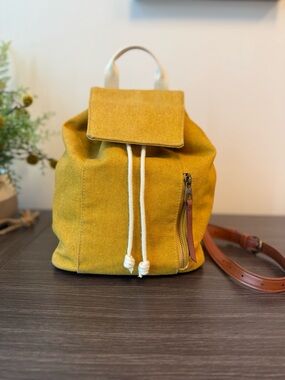 Universal Thread Mustard Yellow Canvas Drawstring Backpack